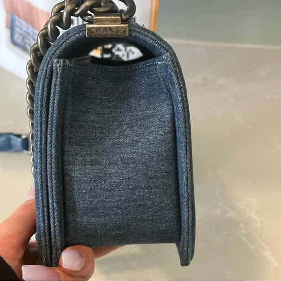 Chanel Boy Bag Blue Denim Tweed Limited Edition - Picture 3 of 16